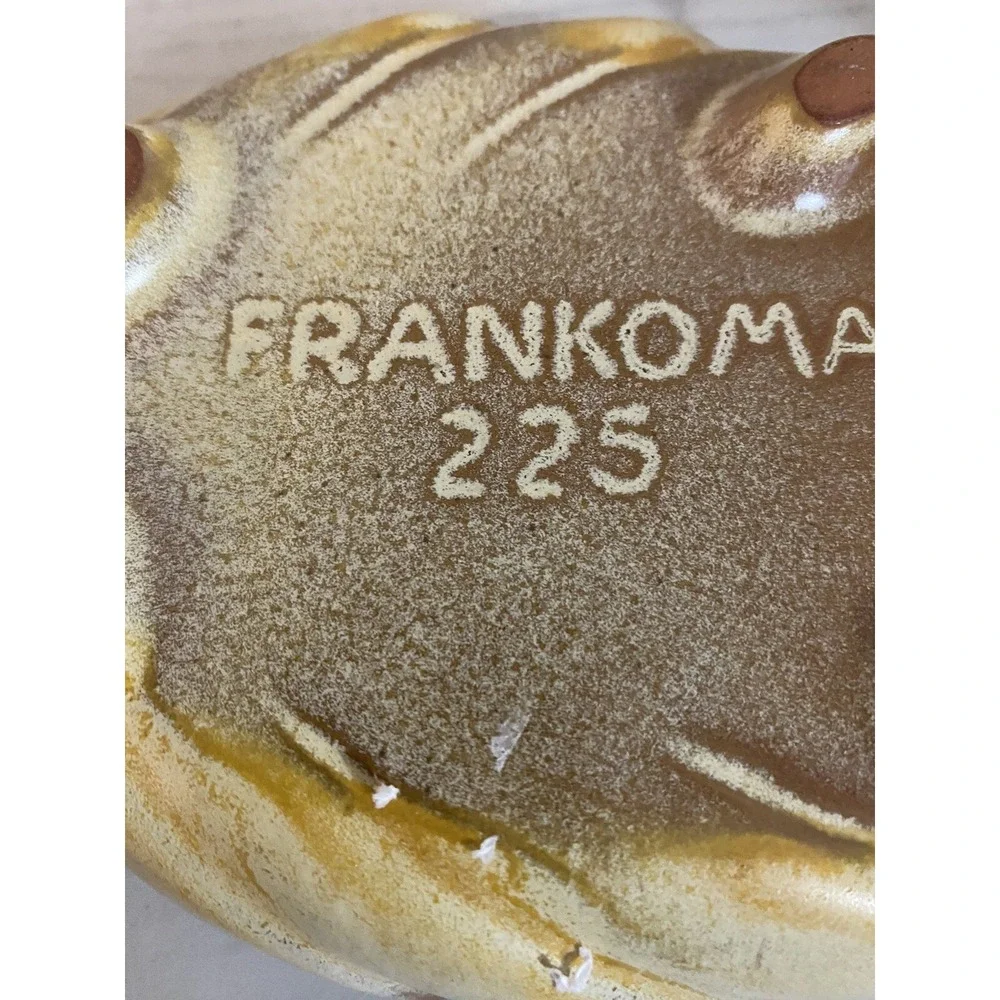 Vintage Satin Desert Gold Frankoma Pottery 225 Footed Leaf 9